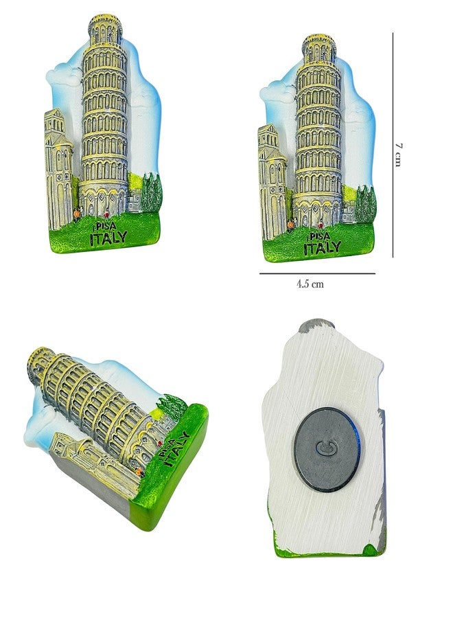 KRIWIN Pack of 2 Travel Theme 3D Greece and Pisa, Italy Resin Fridge Magnets - Image 2